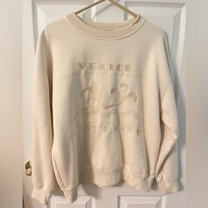 Venice Beach City Cream Crewneck Sweatshirt